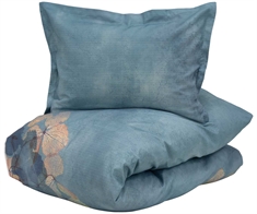 Turiform sengetøy - 140x220 cm - September blå - Blomstert sengetøy - 100% bomull sateng sengetøy sett